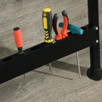 HOMCOM Portable Folding Workbench with Adjustable Height & Angle, Work Bench with 4 Adjustable Clamping Pegs, Beige(m-11)