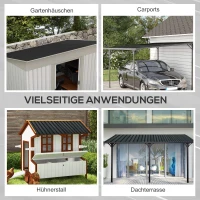 Outsunny 12-delig Trapeziumvormig Dakplaat 129x45cm 7m² Verzinkt, 0,25mm Weerbestendig in Donkergrijs(m-4)