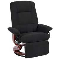 HOMCOM Reclining Swivel Chair, with Footrest - Black(m-1)