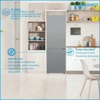 Réfrigérateur combiné congélateur - INDESIT - INK25362S5E - 2 portes - 315 L - 186x60x66 cm - Silver(m-3)