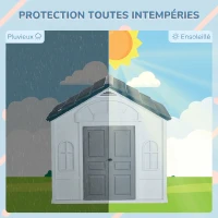 PawHut Niche pour Chien Extérieur avec Toit en Pente et Porte Avant Ouverte, pour Chiens Moyens et Grands, 84,2x98,2x82cm, Bleu(m-4)