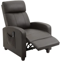 HOMCOM Sillón de Masaje Reclinable con Mando a Distancia Bolsillo Lateral y Temporizador Tapizado en PU 68x88x98 cm Marrón(m-12)