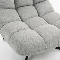 HOMCOM Fauteuil salon sans accoudoirs, chaise pivotante en tissu chenille imperméable, assise large, 75 x 95 x 90 cm gris clair(m-11)