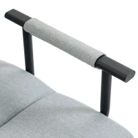 HOMCOM Sillón Cama Plegable 3 en 1 Tapizado en Lino Respaldo Ajustable Almohada con Funda Lavable 67x73x96 cm Gris Claro(m-13)