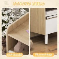 AIYAPLAY Kids Bedside Table with Drawer and Open Storage Shelf, Wooden Nightstand for Bedroom, Bedside Cabinet, White(m-6)