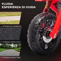 AIYAPLAY Moto Elettrica per Bambini 3-8 Anni con 12V Doppi Motori, Rotelle e Clacson, 3 km/h, Capacità 30kg, Rosso(m-7)