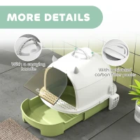 PawHut Enclosed Cat Litter Box w/ Pull-Out Drawer, Scoop, Deodorising Bags for Odour Control, Privacy, Portable, Easy to Clean(m-7)