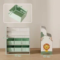 AIYAPLAY Estantería Infantil para Juguetes con 6 Cajas Extraíbles de Tela no Tejida y 2 Estantes para Guardería 63x30x71 cm Verde(m-3)