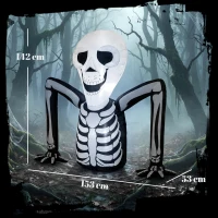 Outsunny Inflatable Ground Crawling Skeleton, Scary Halloween Decoration with Built-in LED Lights for Indoor Outdoor Decor(m-3)