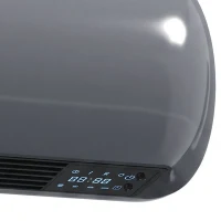 HOMCOM 2000W Ceramic Electric Heater with Fan, Adjustable Thermostat, Wall Mounted - Grey(m-11)