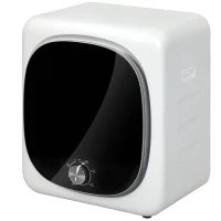 HOMCOM Mini Uscător de Rufe Portabil 2.5 kg, 5 Programe, 800W, Încărcare Frontală, Tambur Inox, pentru Acasă, Alb(m-1)