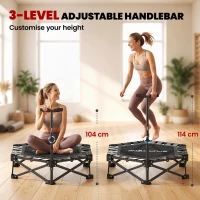 SPORTNOW 42" Foldable Mini Trampoline, One-Step Fold & Open, Rebounder Trampoline with 3-Level Adjustable Handle for Adults(m-5)