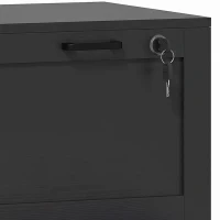 HOMCOM 2-Drawer Filing Cabinet with Lock - Black(m-11)