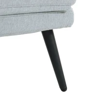 HOMCOM Sofá Cama 2 Plazas Convertible 3 en 1 Tapizado en Lino con Respaldo Ajustable Click-Clack Gris Claro(m-13)