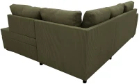 Canapé d'angle convertible réversible - 4/5 places - NIRVANA - Tissu velours cotelé Kaki - Coffre de rangement - 247 x 87 x 183 cm(m-5)