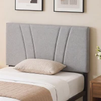 HOMCOM 3FT Single Bed Frame with Upholstered Headboard and Underbed Storage, Black and Light Grey(m-12)
