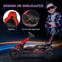 HOMCOM Go-Kart Electric pentru Copii 3-8 Ani, 3-5 km/h, Roșu(m-6)