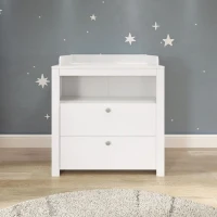 Chambre bébé Trio : Lit 70 x 140 cm + Commode a langer + Armoire OLIVIA - Blanc - TREND TEAM(m-4)