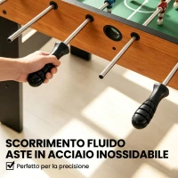 HOMCOM Mini Calcio Balilla Pieghevole, 22 Giocatori, 2 Palline, 2 Segnapunti Manuali e Maniglie Antiscivolo, Set da Gioco Freestanding per Famiglia(m-4)