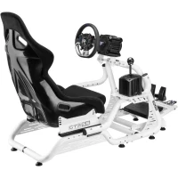 Cockpit de simulation - OPLITE - GTR S8 Infinity Force - Acier carbone - Blanc - Simracing haute performance(m-5)