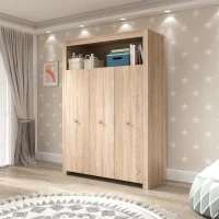 Chambre bébé Trio : Lit 70 x 140 cm + Commode a langer + Armoire OLIVIA - Chene - TREND TEAM(m-5)