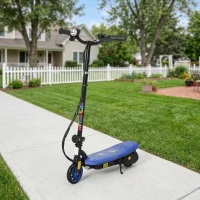 HOMCOM Foldable Electric Scooter, with LED Lights, for Ages 7-14 Years, Blue(m-8)