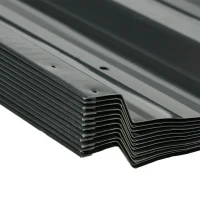 Outsunny 12-delig Trapeziumvormig Dakplaat 129x45cm 7m² Verzinkt, 0,25mm Weerbestendig in Donkergrijs(m-9)