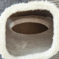 PawHut Tonneau à Gratter pour Chat 3 Niveaux en Peluche et Sisal, 3 Zones, 2 Grands Trous Interconnectés, 40x40x74cm, Gris(m-8)