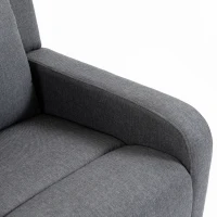 HOMCOM Sillón Relax Reclinable Manual Tapizado en Lino Instalación Rápida Reposapiés Acolchado Grueso y Patas de Madera Gris(m-11)
