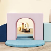 AIYAPLAY Juego de 8 Bloques de Espuma para Niños con Fundas de Terciopelo Lavables para Escalar y Gatear Multicolor(m-9)