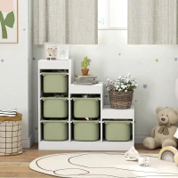AIYAPLAY Toy Storage Organiser, Three-Layer Kids Toy Storage Units, with Removable Bins, for Ages 3-8 Years, Green(m-8)