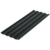Outsunny Panouri pentru Acoperiș din Oțel, 12 Foi Galvanizate pentru Acoperișuri și Pereți, 129x45 cm, Gri Închis(m-1)