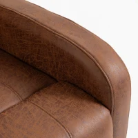 HOMCOM Sillón Relax Reclinable Manual Tapizado en Cuero Sintético Instalación Rápida Reposapiés Acolchado Grueso Marrón(m-10)