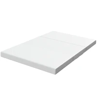 HOMCOM Materasso Pieghevole in Memory Foam 195x120cm, Altezza 10 cm, Rivestimento Lavabile, Grigio(m-11)