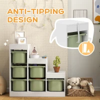 AIYAPLAY Toy Storage Organiser, Three-Layer Kids Toy Storage Units, with Removable Bins, for Ages 3-8 Years, Green(m-6)