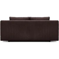 Canapé convertible - 3 places - MIKA - Velours côtelé marron foncé - Coffre de rangement - L 192 x H 84 x P 93 cm(m-6)
