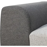 Canapé d'angle convertible réversible - 4/5 places - KELIO - Tissu Anthracite/Gris - 3 tétieres - 245 x 184 x 77/87 cm(m-6)