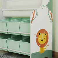 AIYAPLAY Estantería Infantil para Juguetes con 6 Cajas Extraíbles de Tela no Tejida y 2 Estantes para Guardería 63x30x71 cm Verde(m-9)