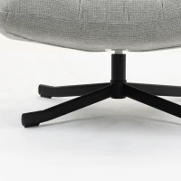 HOMCOM Fauteuil salon sans accoudoirs, chaise pivotante en tissu chenille imperméable, assise large, 75 x 95 x 90 cm gris clair(m-12)