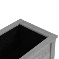 Outsunny Wooden Raised Garden Bed, Elevated Planter Box with Storage Shelf and Drainage Holes, Raised Planter with Legs, Grey(m-8)