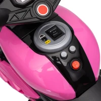 AIYAPLAY Kids Electric Motorcycle Ride-On Toy, 3-Wheel Battery-Operated Motorbike with Horn, Toddler Ride On Bike, Pink(m-10)