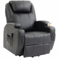 HOMCOM Fernsehsessel Relaxsessel mit Aufstehhilfe, Elektrisch TV-Sessel mit Liegefunktion, Fernbedienung mit USB-Anschluss(m-10)