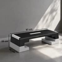 SPORTNOW Stepper ad Altezza Regolabile con Gradini Rimovibili e Fondo Antiscivolo, in ABS, 97x36x15/20/25 cm, Grigio(m-3)