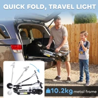 HOMCOM Foldable Powered Scooter with Adjustable Handle, Brake, Black(m-6)