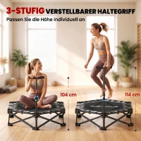 SPORTNOW Fitness-Trampolin mit verstellbarem T-Griff, faltbar, Tragetasche, 180 kg Belastbarkeit, Stahl, Kunststoff, Schwarz(m-5)