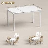 HOMCOM Ausziehbarer Esstisch 80-120 cm für 4-6 Personen, Platzsparender Küchentisch mit einfacher Ausziehfunktion, Natur(m-3)