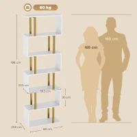 HOMCOM standing units free bookshelves industrial case bedroom(m-3)