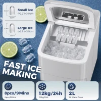 HOMCOM 12kg Countertop Ice Cube Machine, with Scoop - White(m-4)