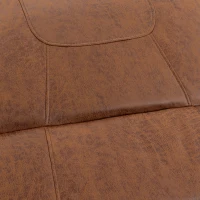 HOMCOM Sillón Relax Reclinable Manual Tapizado en Cuero Sintético Instalación Rápida Reposapiés Acolchado Grueso Marrón(m-13)