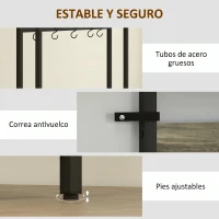 HOMCOM Perchero Zapatero 5 en 1 con Banco Zapatero Panel de Rejilla Armario 10 Ganchos Estante Superior y Marco de Acero Gris(m-7)